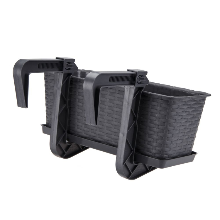 Doniczka balkonowa RATTAN 40cm grafit